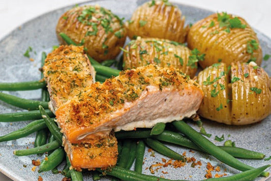 Zalm in een kruidenkorst